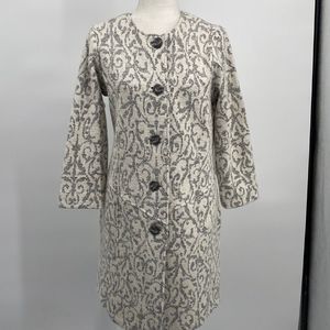 Cynthia Rowley Damask Wool Coat Size Medium